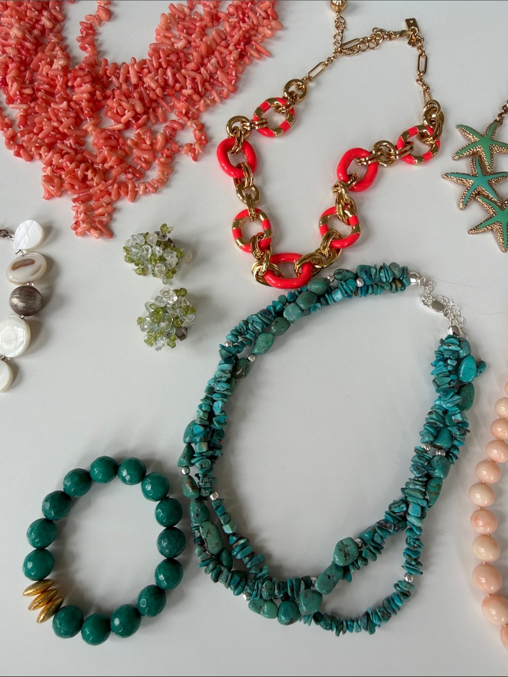Summer Splendor Jewelry Lot Collection - Turquoise, Coral & Natural Tones - Picture 11 of 12